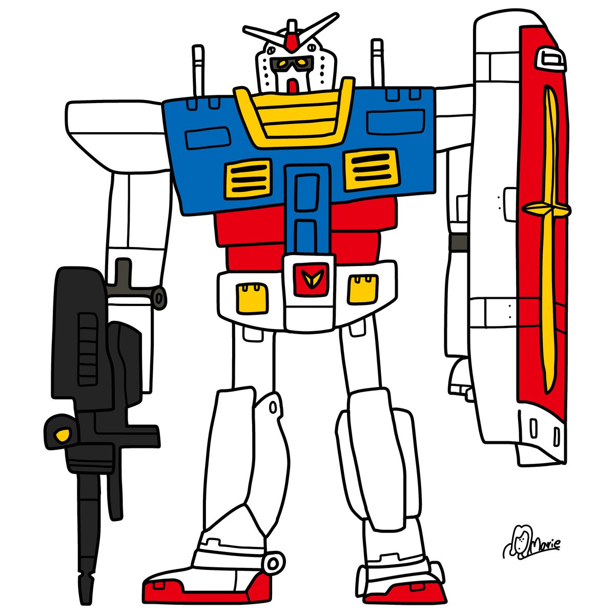 RX-78-2(ガンダム) 「ガンダムッ! 」|さとうまりえのイラスト