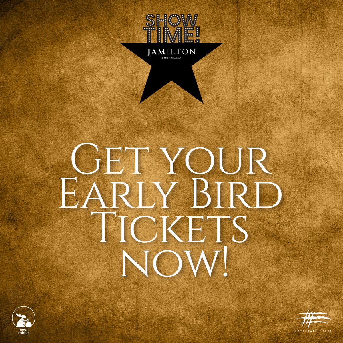 catscratchevnts's tweet photo. Ay-y-y-yo-y-yo-yo, what time is it? Early Bird Time! Tickets are now on sale!
Grab your second (third, fourth, & fifth), and head on over to https://t.co/AiRmN9zgxg
Oh, the dibs sheet? It's sorta a holiday tomorrow, right?
#JamiltonShowtime #CatScratchSingAlong #CatScratchClub https://t.co/0EXor8AtGH