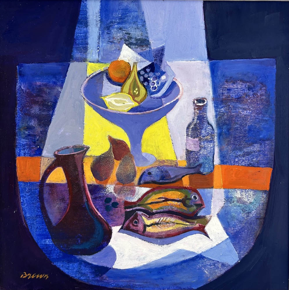 FidraFineArt's tweet photo. Art on a Sunday in #EastLothian. Open today 12-4.
My favourite of the 3 Davy Brown pieces we have in the summer exhibition.
Davy Brown
Still Life with Fish & Fruit
Oil on Board
12 x 12 inches
#DavyBrown #stilllife #scottishart #scottishartist https://t.co/zPfWcFsAGf