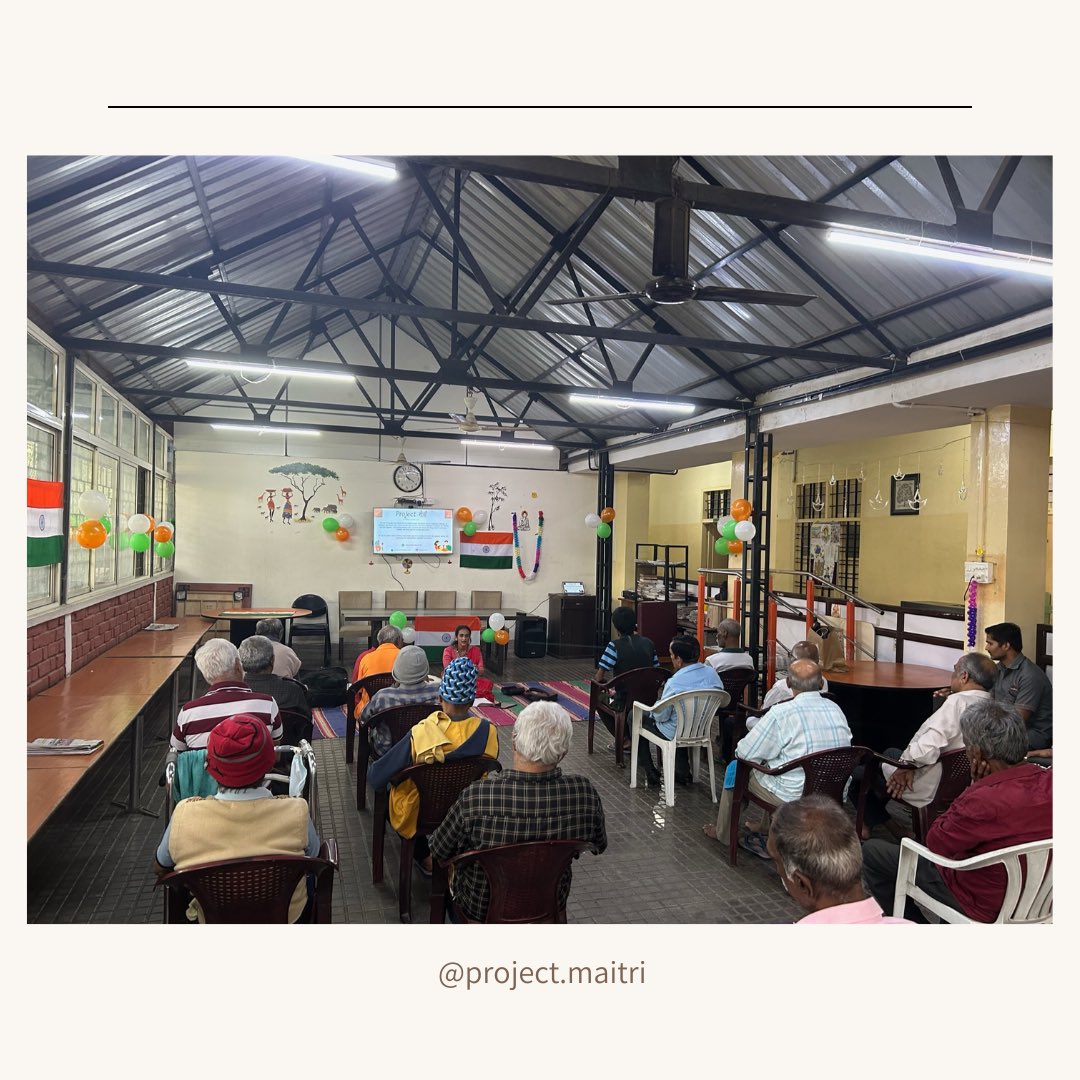 projectmaitri's tweet photo. Few more pictures from our special event at Nightingales Sandhya Kiran, Bengaluru which included 19 senior citizens 🤎 15.08.2023

Images from when a classical singer along with a Tablachi performed beautiful Hindustani classical music for the people of the old age home 🎶 https://t.co/eaZ4ReSNuE