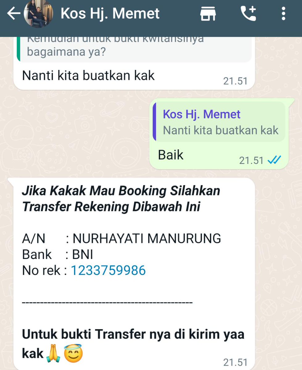 chemystary's tweet photo. Temen2, minta tolong bantuannya untuk ngingetin ke rekan2ny kalo nyari kosan online via GOOGLE di daerah jl polisi stasiun bogor hati2 sama kos Hj. Memet. Kontak yg tertera di google 085703367867 a.n Arif Dharmawan.

Ini no. Rek yg dipake pelaku. https://t.co/iDrygmxEzg
