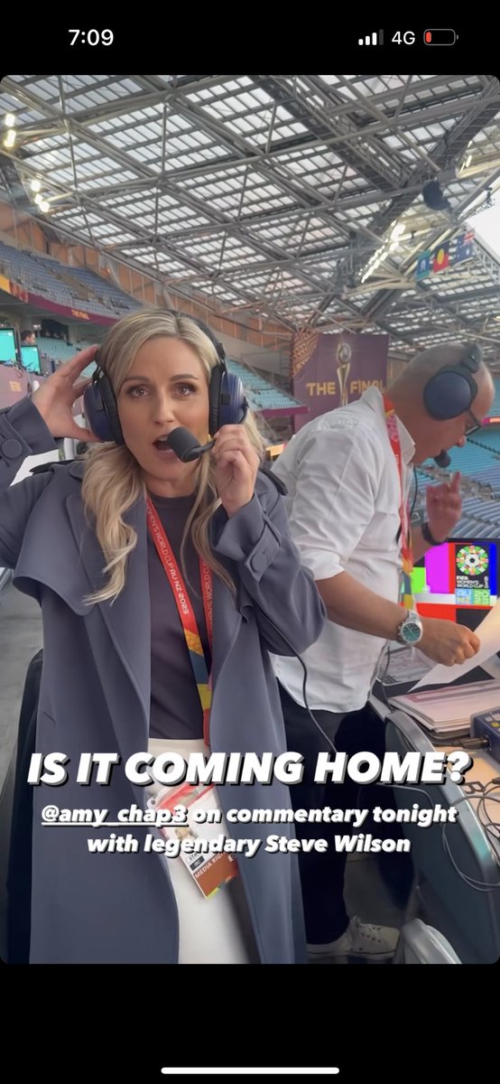 amy_chapman3's tweet photo. On comms for the World Cup final 🏆! Definite career highlight. Joined by legendary @Wilsonfooty 🙌

@FIFAWWC #FIFAWomensWorldCup2023 @OptusSport https://t.co/mD8Ucvncme