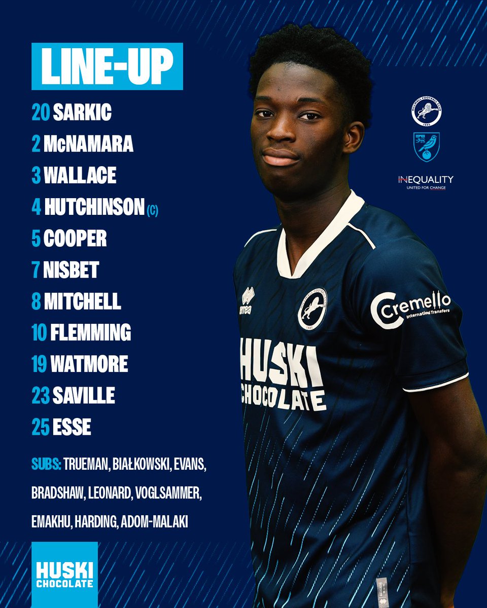 🔢 Your Lions line-up in NR1 as Romain Esse makes his first League start for #Millwall.