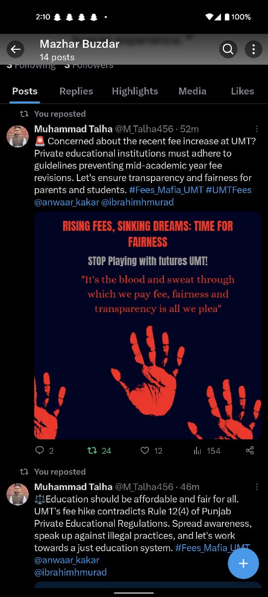 sarfraz_anees's tweet photo. UMT's mismanagement tarnishes the reputation of the institution, leaving students disillusioned.
#Fees_Mafia_UMT https://t.co/pQCOoc2a3u