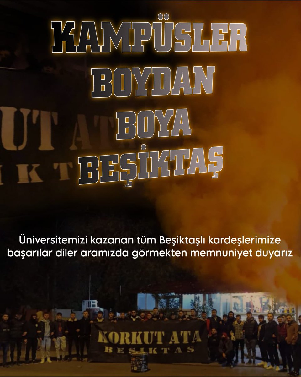 Üniversitemizi kazanan herkesi tebrik ederiz. Beşiktaşlı kardeşlerimizi aramızda görmek isteriz.
Kampüsler Siyah Beyaz ..