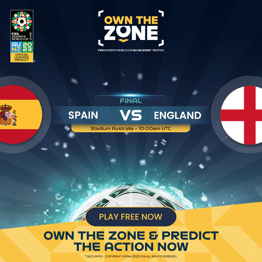 10 MINUTES TO GO!

⚽WHO WILL WIN THE 2023 #FIFAWWC FINAL?⚽

<a href="/SEFutbolFem/">Selección Española Femenina de Fútbol</a> or the <a href="/Lionesses/">Lionesses</a>?🏆

Make your pre-match predictions and play along LIVE here:

➡️bit.ly/PlayOTZ⬅️

#OwntheZone #ESPENG #ESP #ENG #FIFAWWC #Web3 #Lionesses