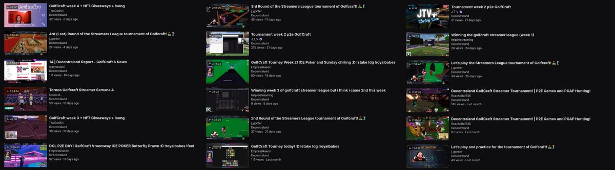 Remember the FIRST streamers league in <a href="/decentraland/">Decentraland</a> ?
Streamers altruistic participated in <a href="/GolfcraftGame/">GolfcraftGame ⛳️ 🧡</a> .

Did you watch some?
<a href="/helpimstreaming/">helpimstreaming</a>
<a href="/JTV____/">JTV</a>
<a href="/TheGodAri/">TheGodAri</a>
<a href="/Roachkilla1746/">Roachkilla1746.eth 🐐</a>
<a href="/kevinonearth999/">KevinOnEarth999</a>
<a href="/j_gonfer/">josep.abs</a>
<a href="/EmpressRaeon/">EmpressRaeon.ron</a>
<a href="/InJesterr/">InJesterr</a>
<a href="/Lucascol_/">LucasCOL 🆔🪐</a>
<a href="/SinfulMeatStick/">SinfulMeatStick.eth</a>
<a href="/maryanaDCL/">Maryana 🛡️SWC</a>