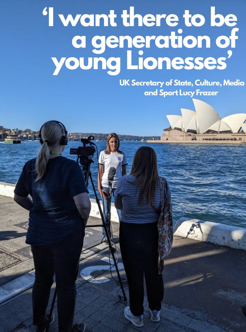 lucyfrazer_'s tweet image. Talking to the media about the phenomenal power of women’s football and the #FIFAWWC2023  ahead of the final 👇