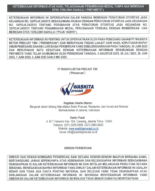 doktermarket's tweet photo. Sebanyak 394 kreditur dagang WSBP hutangnya dikonversi menjadi saham dengan total nilai Rp 1,4 triliun  dengan harga  konversi Rp 50,81/saham
Harga sahamnya sekarang gocap, gak bisa dijual di pasar. Sadis. https://t.co/upqiAceOEh