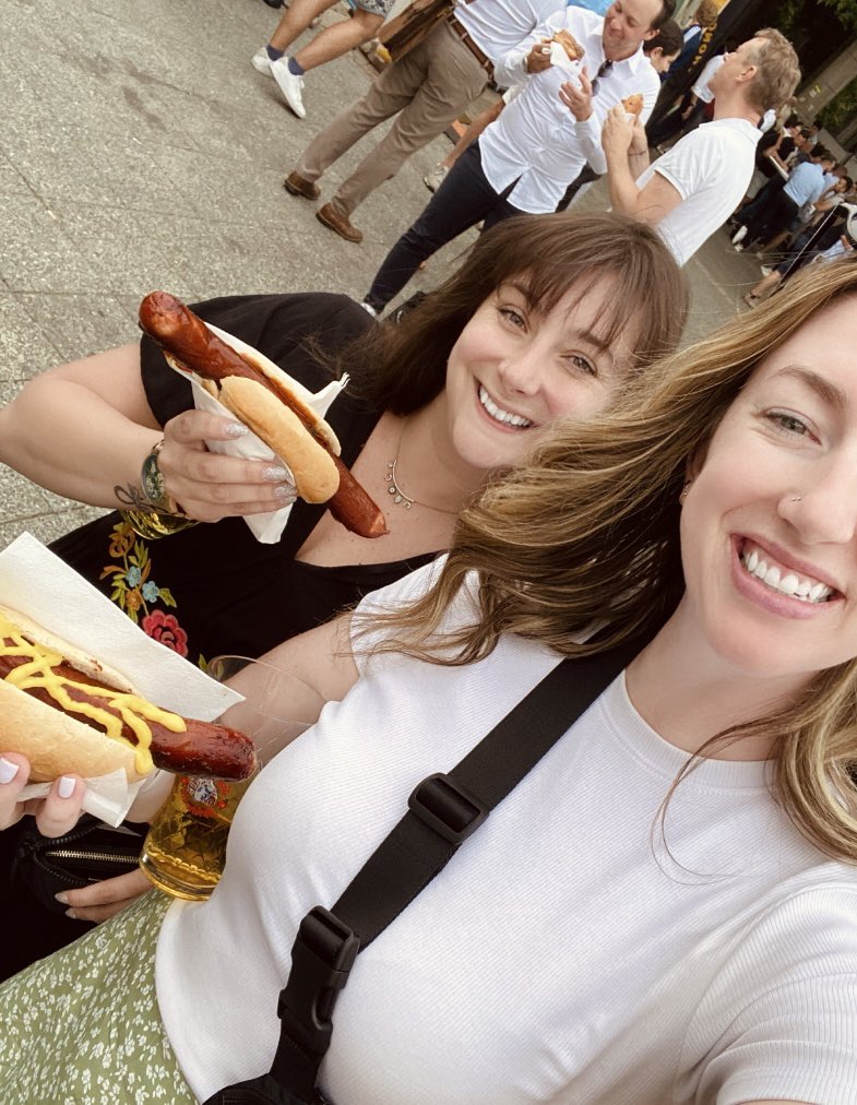 First stop, the stunning city of Frankfurt for some Frankfurters 🌭and apfelwein 🍎. We were lucky enough to be in town for the #OperaSquareFestival and we took full advantage! What a great way to kick off the trip. <a href="/TOPTeachGermany/">TOP</a>  #TOPstudytour #Germany #Frankfurt