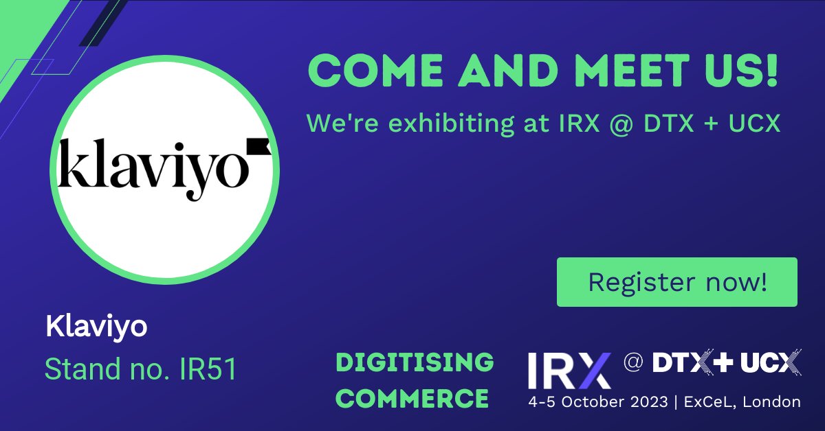 etailexpo's tweet photo. We're excited to welcome gold sponsor @klaviyo Simplifying data centralization, offering 300+ integrations for automated personalized emails and SMS that make your customers feel truly valued. Register now and meet them at stand IR51 - https://t.co/PgF2T90126 #digitisingcommerce https://t.co/NVtyrUCTz8