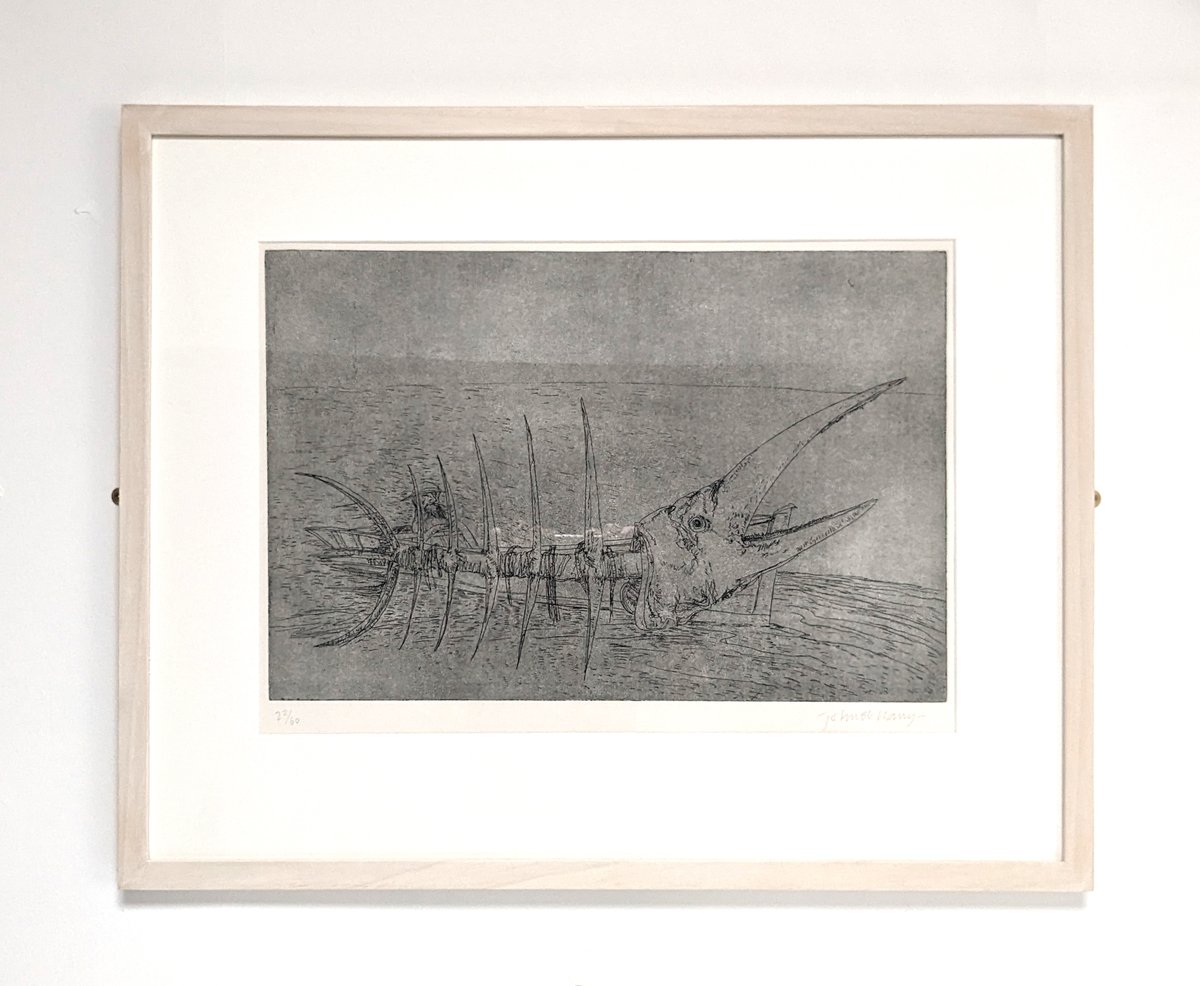 GHATArt's tweet photo. Artwork of the Week
John Bellany - “Fish Skeleton”
To celebrate #BookLoversDay we have chosen “Fish Skeleton” by #JohnBellany. It is one of a series of prints about Ernest Hemingway’s Pulitzer Prize winning novella “The Old Man and The Sea”.
What are you reading at the minute? https://t.co/YbnIPAGIN6