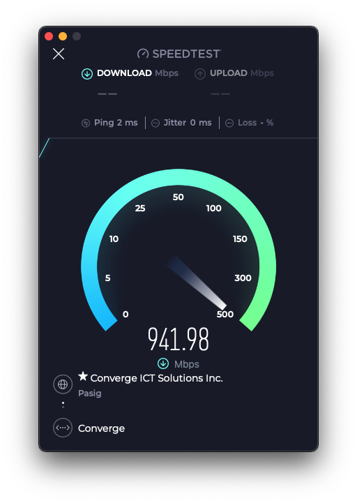 bobreyes's tweet photo. Testing...
#ConvergeICT #InternetPH #PHInternet #WIFI6 https://t.co/5d5fP2mAAT