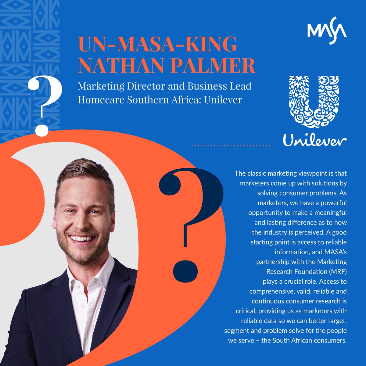 #Unilever marketer and MASA Board member Nathan Palmer believes access to comprehensive, valid, and continuous consumer research and reliable data is critical. Read more from Nathan on bitly.ws/RkJ9 #MASA #GetToKnowMASA #MarketingExcellence #UnMASAkingTheMarketer