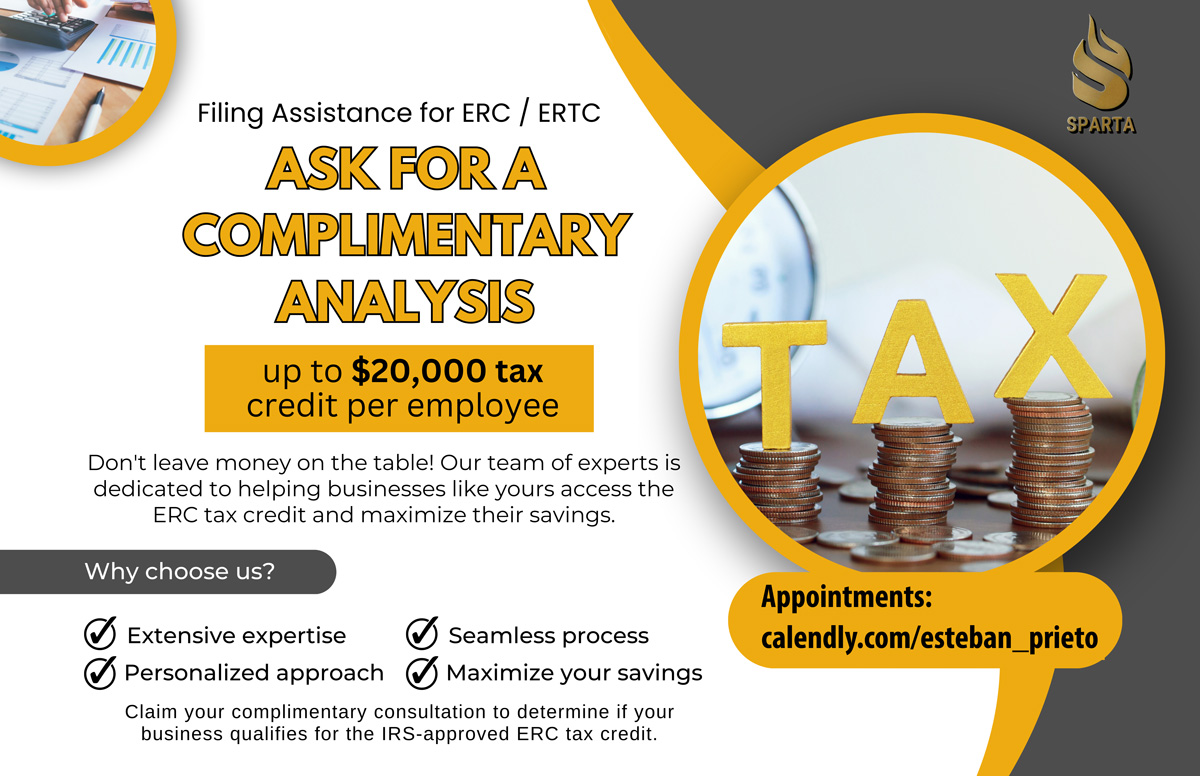 EstebanP_SLD's tweet image. ERC Complimentary Analysis, up to $20,000 credit per employee.  #ERC #ERTC