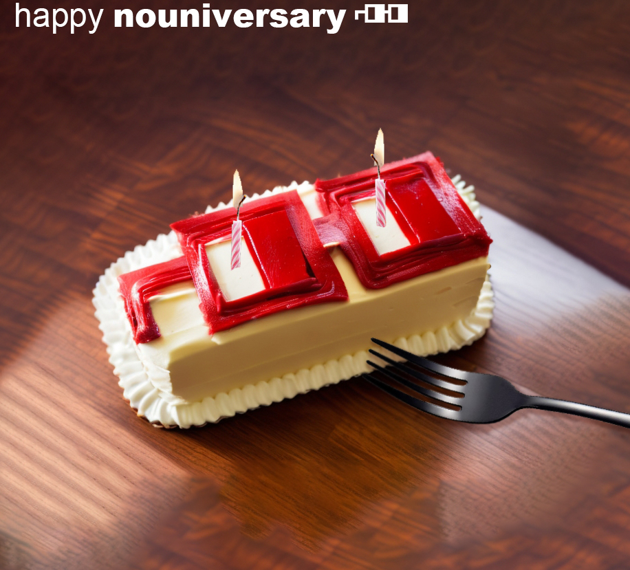Congrats on 2 years <a href="/nounsdao/">Nouns</a> 🎂