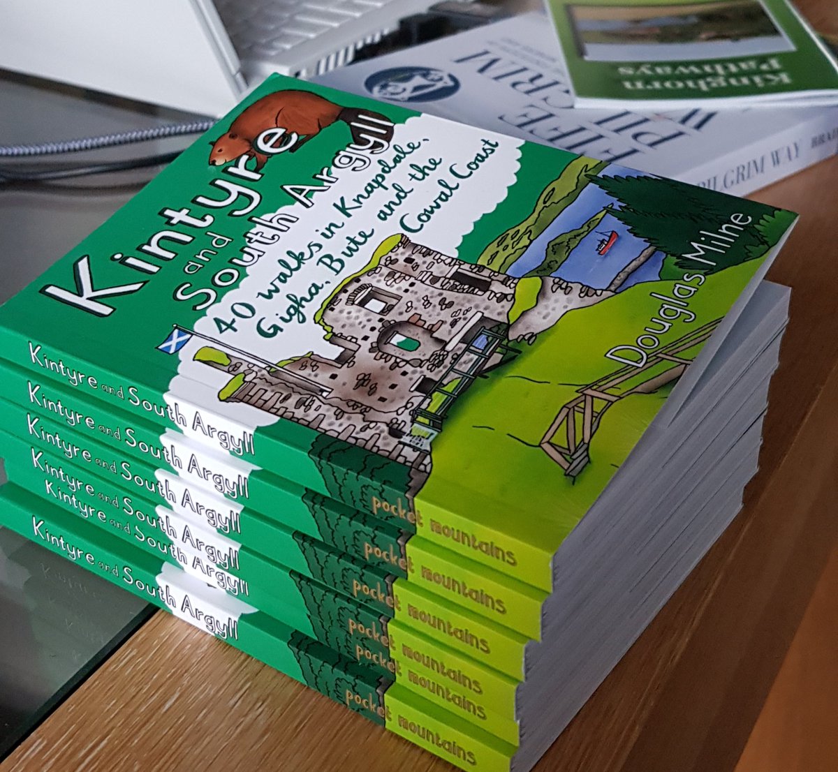 douglasmilne's tweet photo. My new #walking book is out soon and I just received my author's complimentary copies. Not only does it contain 40 walks in #Knapdale, #Kintyre and along the #Cowal Coast, and on the Isles of #Bute and #Gigha, but also 45 of my #photographs. https://t.co/4NUgrLTf3U