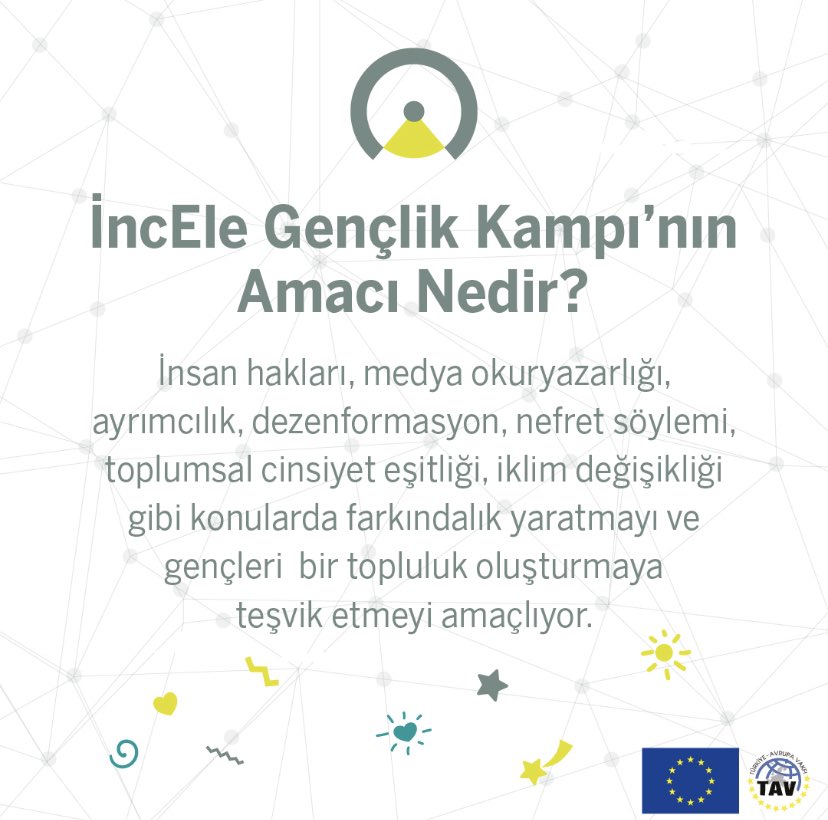 SahneProjesi's tweet photo. 🌐İncEle Gençlik Kampı 🌐

📅 6-10 Eylül tarihleri arasında Fethiye'de gerçekleşecek "İncEle Gençlik Kampı"na davetlisiniz!

🔗 Detaylar ve Başvuru: Bio’daki linten kamp detaylarına ve başvuru formuna erişebilirsiniz. 

⏳Son Başvuru Tarihi ve Saat: 15 Ağustos 2023, 17:00 https://t.co/UruS5v3TwN