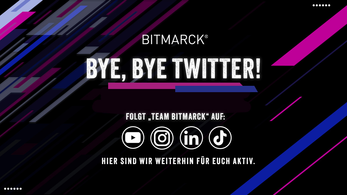Liebe Followerinnen und Follower, wir sagen „bye bye Twitter“ und stellen unsere Aktivitäten hier bis auf Weiteres ein. Für aktuelle News über #BITMARCK schaut gerne auf unseren weiteren Social-Media-Kanälen vorbei - wir sehen uns! 😊