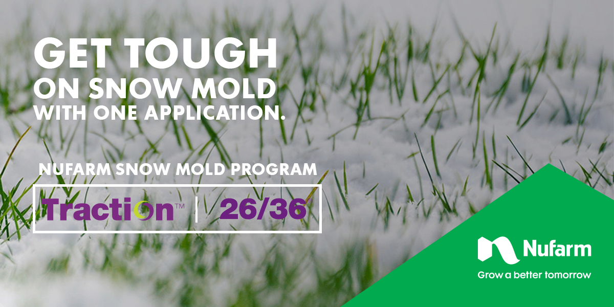 It's hot now but snow mold season will be here before you know it. Nufarm’s #snowmold program with Traction and 26/36 #Fungicides is effective on #golf #turf #greens, #tees and #fairways, providing 4 MOAs for #resistance management and season-long control bit.ly/3OFwGOP