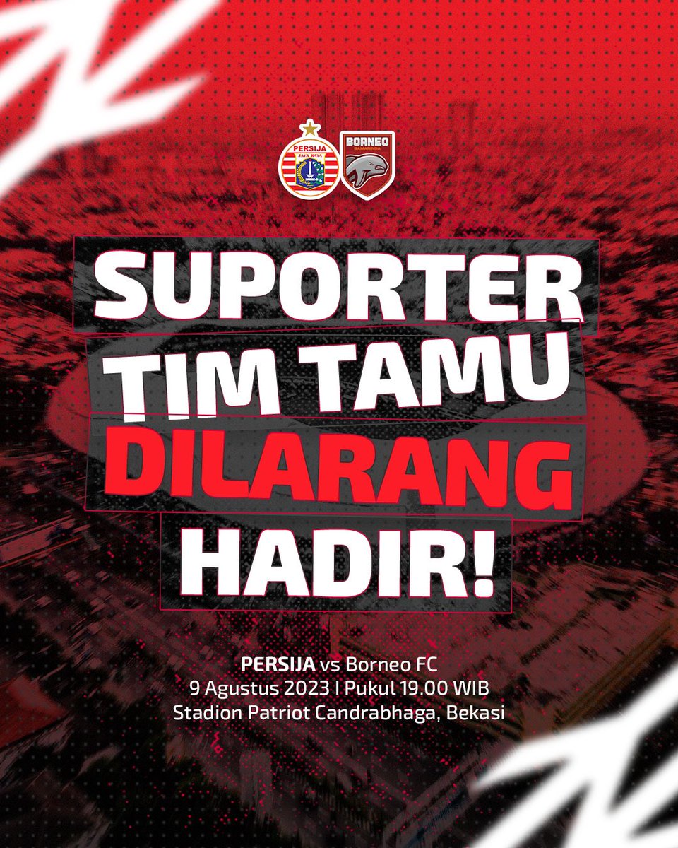 Persija_Jkt's tweet photo. Berdasarkan regulasi yang telah ditetapkan di musim ini, mengingatkan kembali kepada teman-teman Pusamania untuk tidak hadir ke Stadion Patriot Candrabhaga, Bekasi. https://t.co/cvi7vH2fwb