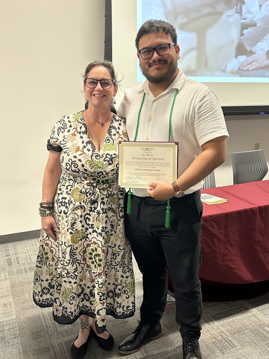 Westermani_Wes's tweet photo. And just like that, my time in the CLS program at TXST is up! I couldnโt have done it with all these amazing people and I contribute my success to them.
Next stop: taking my ASCP exam next Wednesday and starting my career in Houston! https://t.co/PZRrw5MjaF