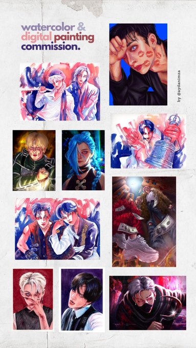 OPEN COMMISSION 🍧🎨✨  hi! i'm open commission for portrait watercolor & digital painting. if you're interested, please read terms of service before, then contact me via DM 📩 thank you!   (RTs & likes will be much appreciated 🥺🙏🏻)