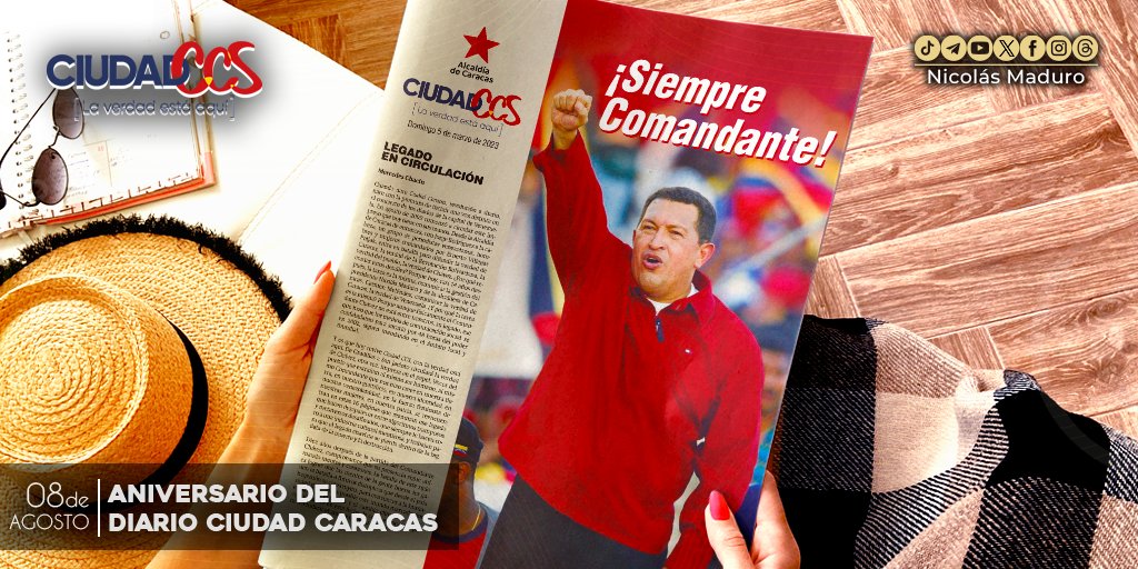 El diario @Ciudad_Ccs cumple 14 años defendiendo la verdad de la Revolución Bolivariana, un ejemplo de periodismo combativo, valiente y comprometido con el Pueblo. ¡Felicidades, sigan adelante!