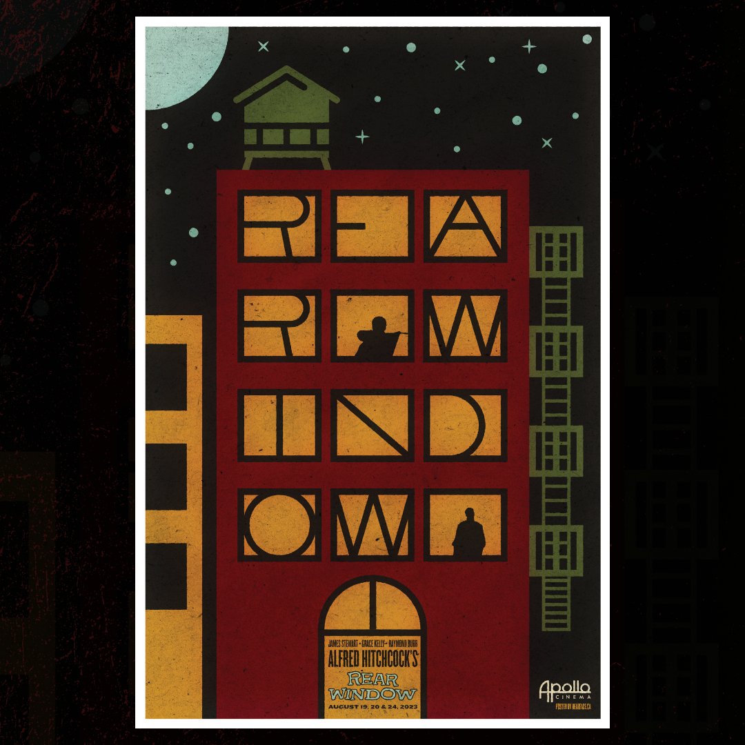 Apollo Cinema (@theapollocinema) on Twitter photo “A murderer would never parade his crime in front of an open window.” Don't miss "Rear Window" on the big screen, August 19 • 20 • 24!
Big shoutout to the incredible artist <a href="/bearfacejohnson/">Jon Johnson</a> for the poster artwork!
Learn more,apollocinema.ca/movies/rear-wi… “A murderer would never parade his crime in front of an open window.” Don't miss "Rear Window" on the big screen, August 19 • 20 • 24!
Big shoutout to the incredible artist <a href="/bearfacejohnson/">Jon Johnson</a> for the poster artwork!
Learn more,apollocinema.ca/movies/rear-wi…