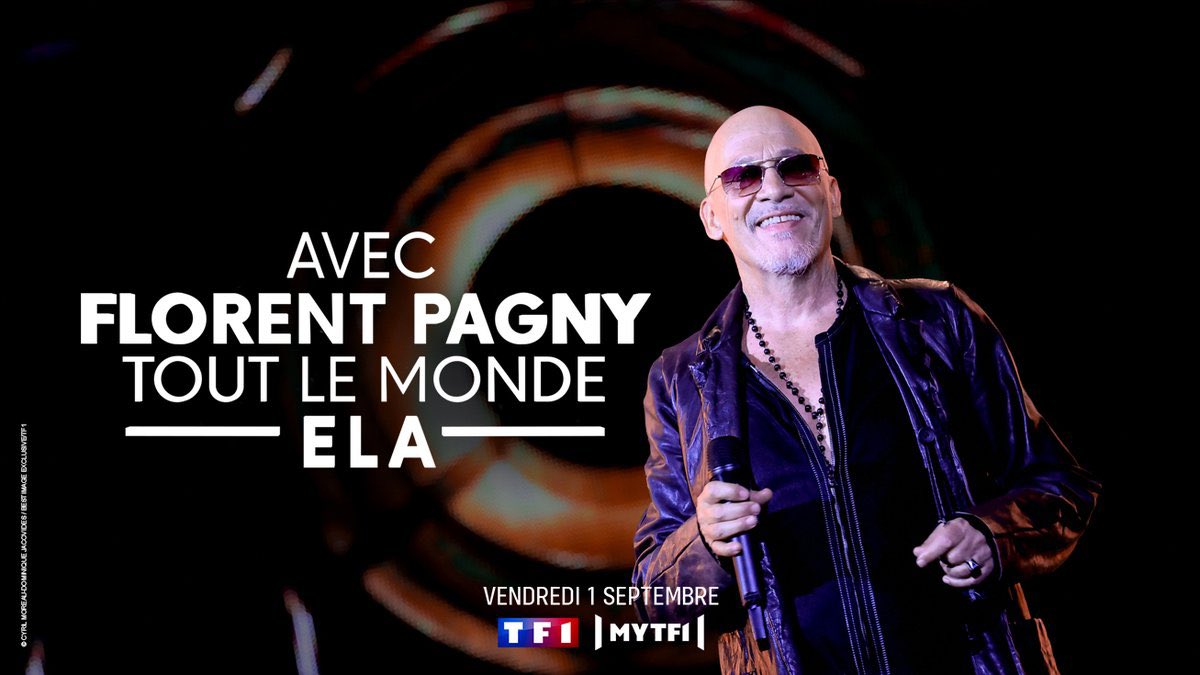 Avec Florent Pagny tout le monde ELA. 

🎤 Le 1er sept · 21h10, <a href="/TF1/">TF1</a> propose une soirée en l'honneur de #FlorentPagny ! 🎉🎊 Un concert avec 22 hits légendaires et 20 duos passionnants, aux côtés d'amis : Patrick Bruel, Zazie, Soprano, Calogero… 🎵 #florent #tf1 <a href="/ELAOfficielle/">Association ELA</a>