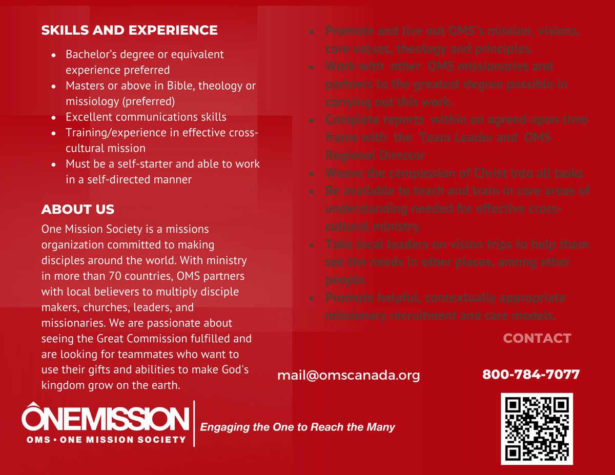 1MissionCanada's tweet photo. There's never been a better time. 
We seek workers to fill four Theological Education positions in Columbia, Mozambique, and the Asia Pacific regional hub. 

https://t.co/3VKFA8nHWa

https://t.co/0IY1t4bByb

https://t.co/hagT6eTy94

https://t.co/WQ1hI8NcTc https://t.co/k1regUjhMg