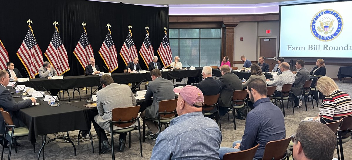 .<a href="/NDSU/">North Dakota State University</a> welcomed Senators <a href="/SenKevinCramer/">Senator Kevin Cramer</a>, <a href="/SenJohnHoeven/">Senator John Hoeven</a>, <a href="/JohnBoozman/">Senator John Boozman</a> for a Farm Bill Roundtable Aug 7. <a href="/NDSUagbusiness/">NDSUAgribusiness</a> Dr. Bill Wilson was a featured panelist. ND commodity groups, agricultural &amp; community partners were on hand to provide input on the next farm bill. #NDSUag