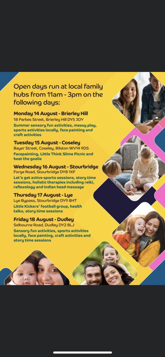 Family hub launch next week for us in Dudley. Thinking of coming? There’s lots of activities on. I’ll be there too☺️ - looking forward to meeting those attending 🥳 #serviceimprovement #families #dudleyfamilyhubnetwork