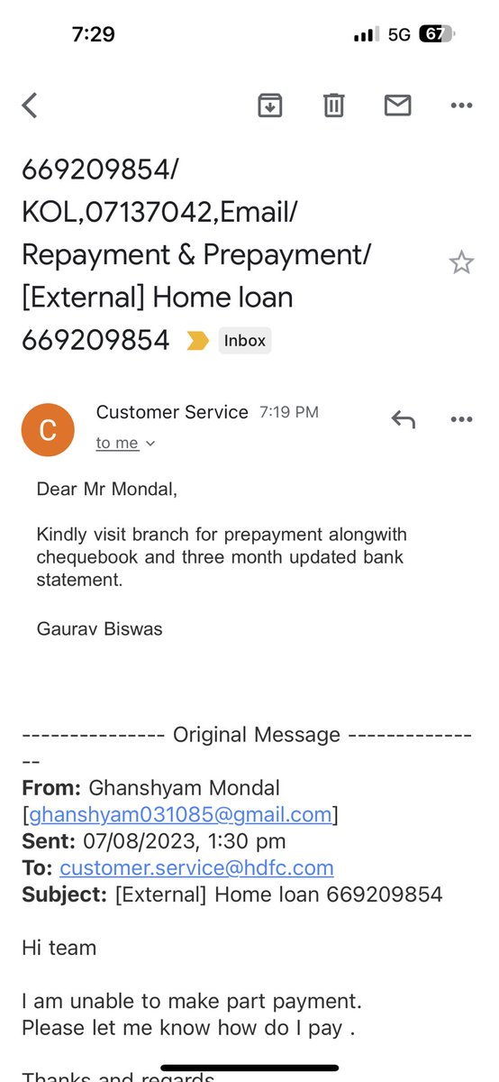 pimkuu42z's tweet image. ⁦@HDFC_Bank⁩  I am surprised by the solution. For part payment of home loan you are asking to bring 3 month bank statement .
Instead of improving your system to seem less part payment You are trying to make inconvenience to customers.

POOR SERVICE