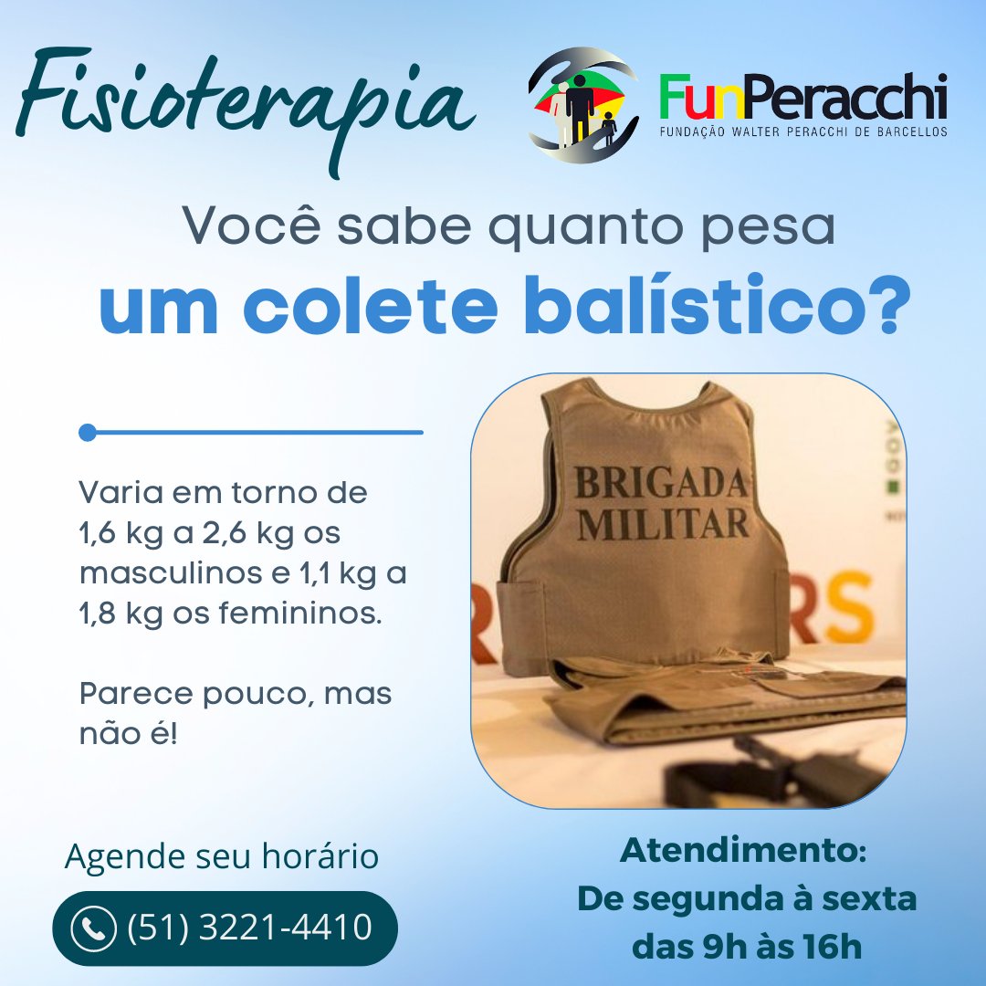 funperacchi's tweet photo. Sua saúde não é brincadeira, por isso, se você faz parte da Brigada Militar, na Funperacchi você tem atendimento e desconto especial na fisioterapia. 

Entre em contato! 😉🙌

#Funperacchi #FisioterapiaFunperacchi #Saude https://t.co/i33jU7LKFr