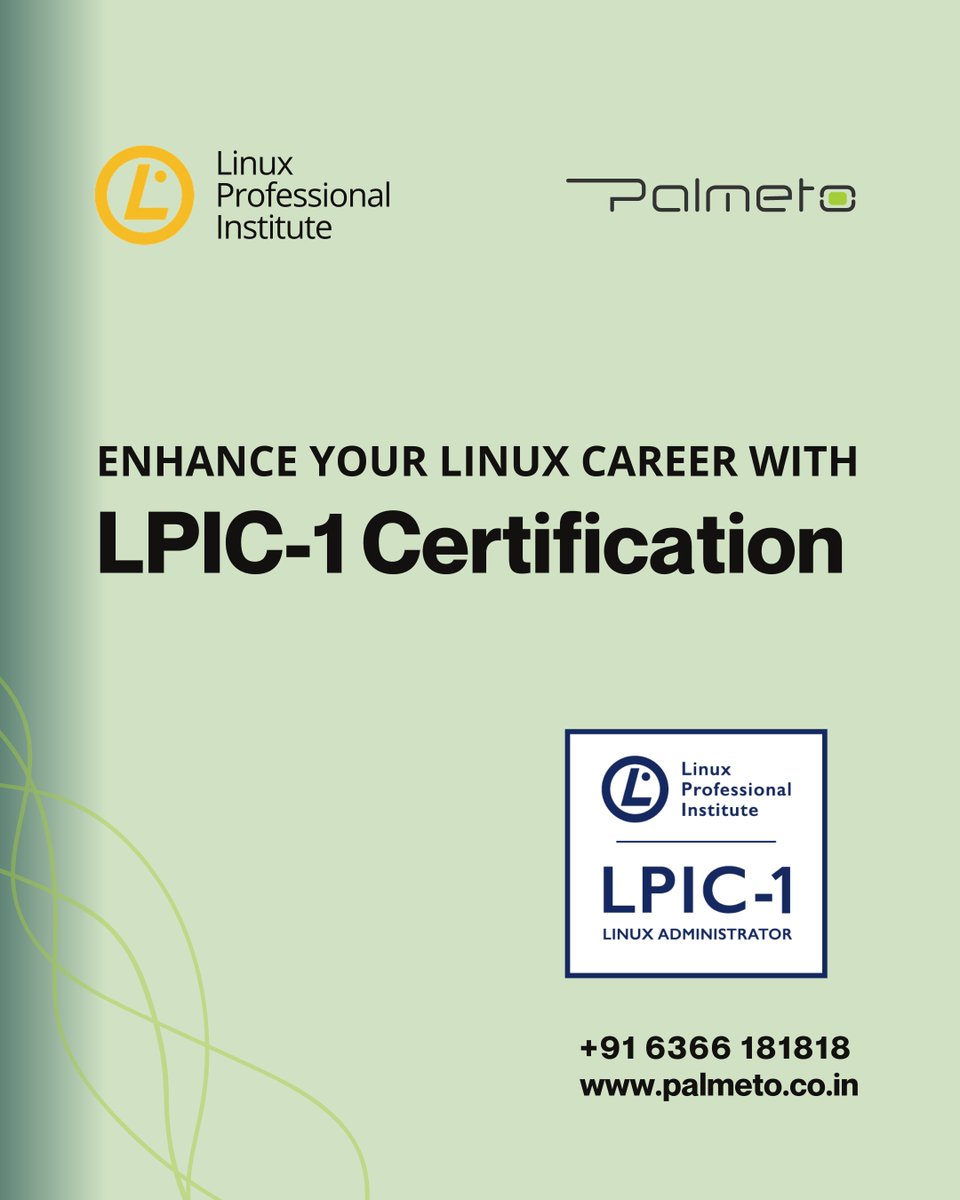 Palmeto_India's tweet image. ๐ Propel Your IT Career with LPIC-1 Certification!
Write your Linux requirements to us at info@palmeto.co.in
#linux #linuxfoundation #linuxtraining #linuxcertifications #lpi #lpic1 #palmetosolutions #informationtechnology #corporatetraining #traininganddevelopment