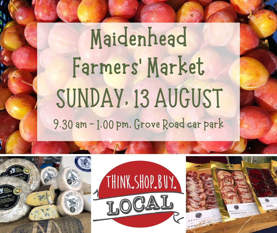 MheadFarmersMkt's tweet image. Lots of fresh and cured meats, fish, veg and fruit plus award-winning local produce @MheadFarmersMkt this Sunday. Don't miss out! What's more, we still take cash. 🫰
#maidenhead #windsor #taplow #cookham #slough #bourneend #walthams #buylocal #supportlocal #supportbritishfarming