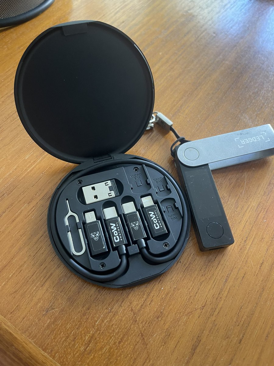 so much conference swag is so bad

we don’t need to pollute the earth with more ugly t-shirts

a few years ago I got this from <a href="/CoWSwap/">CoW DAO</a> and I use it literally almost every single day

we need more useful merch, not more t shirts!