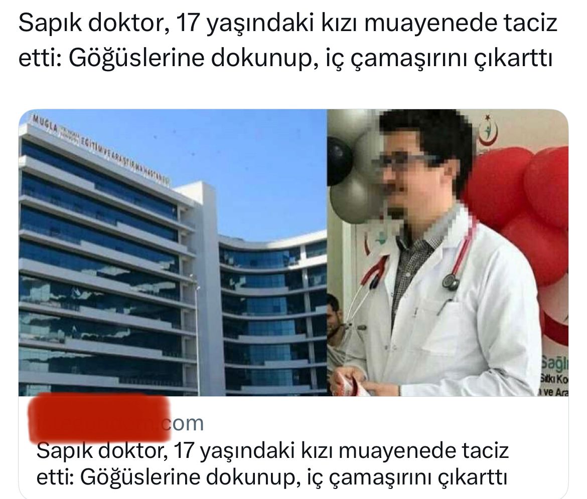 Muğla’da 17 yaşında bir kızın şikayetiyle tutuklanan doktorun masum olduğu ortaya çıktı.

Kızın doktordan hoşlandığı, karşılık göremeyince de iftira atarak intikam almak istediği öğrenildi.

SAPIK DOKTOR - AHLAKSIZ DOKTOR başlıkları atan haber kuruluşlarının birçoğundan henüz
