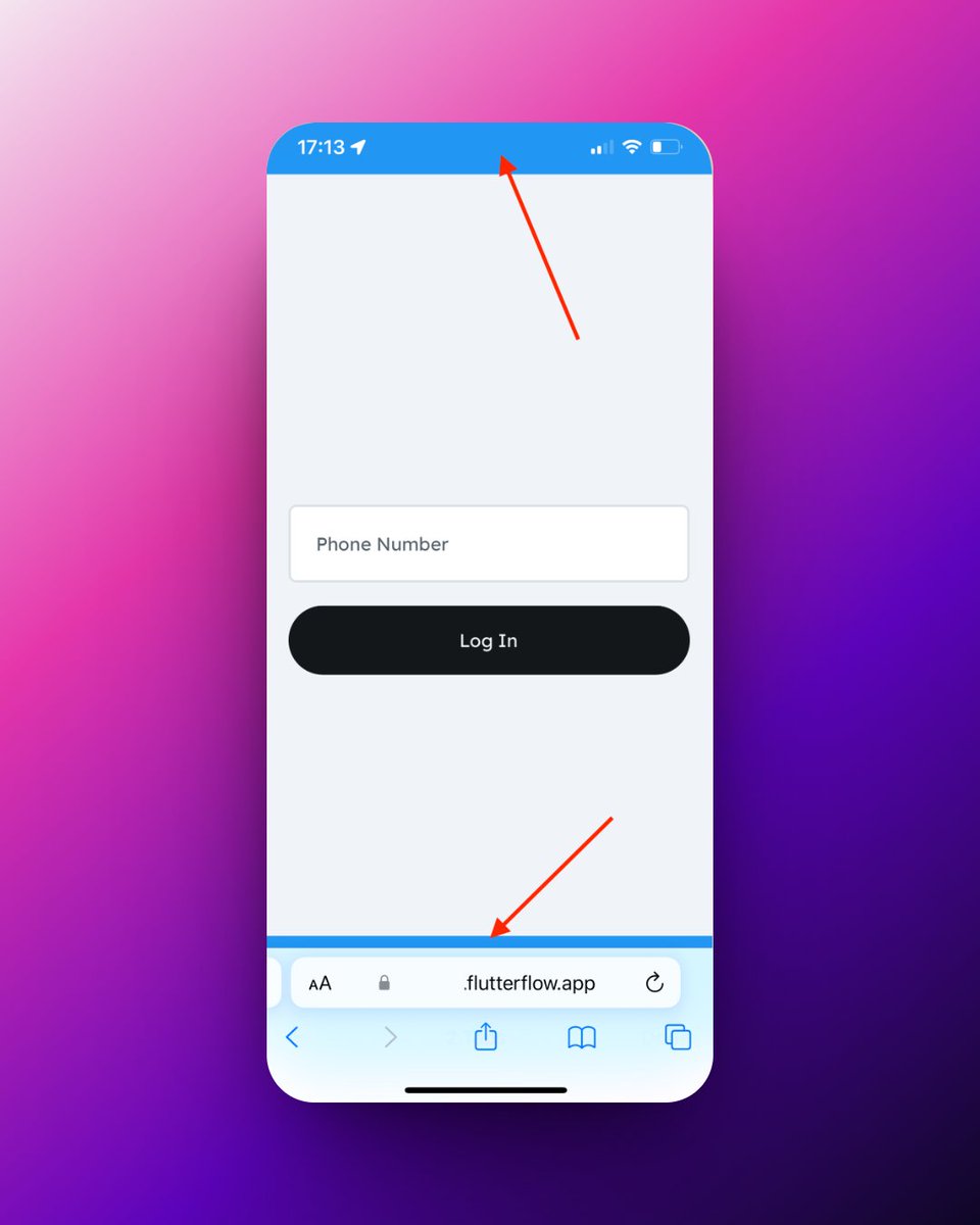 fftemplates's tweet image. #flutterflowtips Do you have these weird coloured bars in your Web app?

Just put this code under &quot;Web Publishing&quot; &amp;gt; &quot;Custom Header&quot;

&amp;lt;meta name=&quot;theme-color&quot; content=&quot;#ffffff&quot;&amp;gt;

Change #ffffff to your own color.

Tip by @mat_castelo