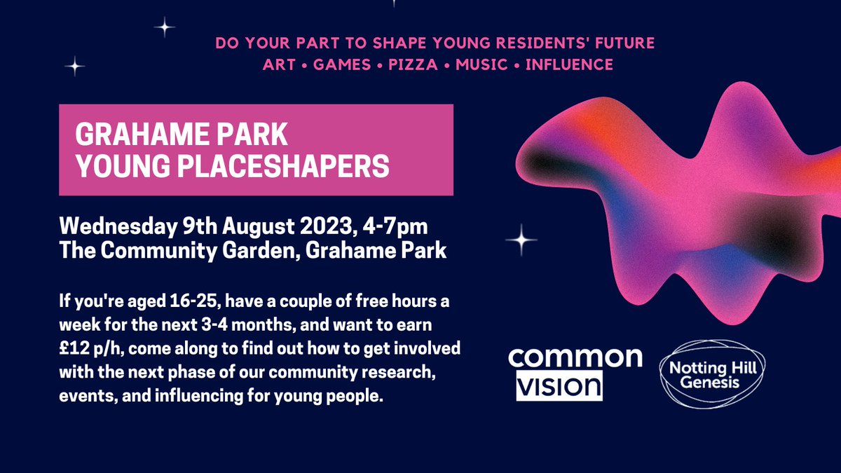 Do you work with young ppl aged 16-25 in #GrahamePark? 

We’re hosting a drop in tomorrow afternoon where they can find out how to get involved in events and research helping young residents shape their local spaces and services - 💰 PAID opps available!

#GrahameParkPlaceshapers