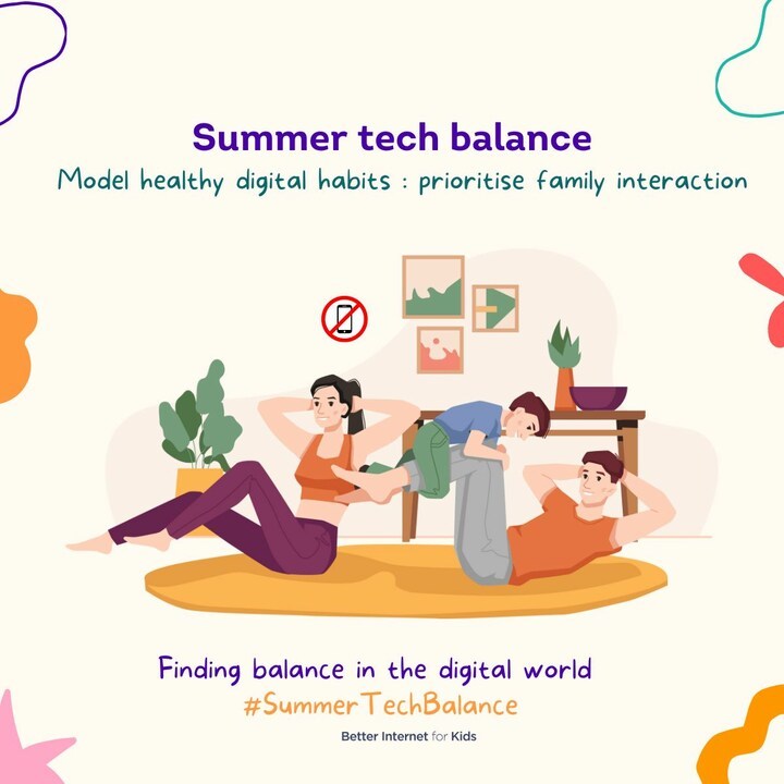 safeinternetday's tweet photo. 🌞📱 #SummerTechBalance tip:
✅Lead by providing a positive example! Embrace #DigitalBalance.
✅By setting the proper boundaries and being mindful of screen time, we empower our kids to thrive.
Check more about the topic here 👉 https://t.co/KCbekvei9P
#ParentingTips https://t.co/aIq5P4Lc0Z