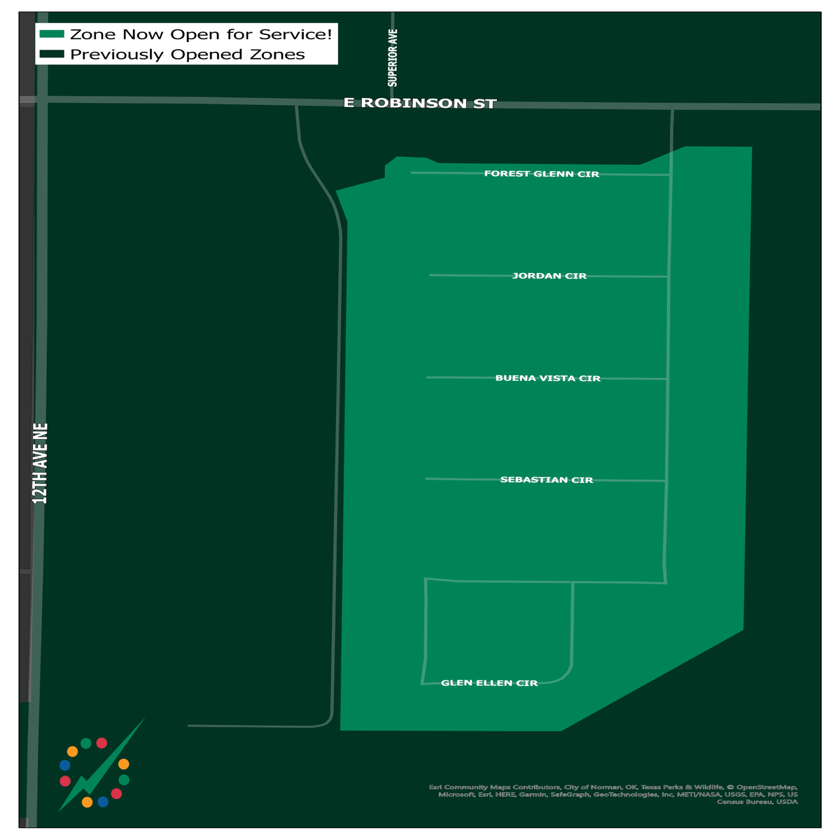 OecFiber's tweet photo. ⚡️ Norman, are you ready for another new fiber zone?! ⚡️
•
The wait is over for Norman residents in the highlighted green area on the map! You can now jump into hyper-speed with #OECFiber.
•
Ready to elevate your internet game? Sign-up today at https://t.co/9imQGQr4O0 https://t.co/hXzunOeJwT
