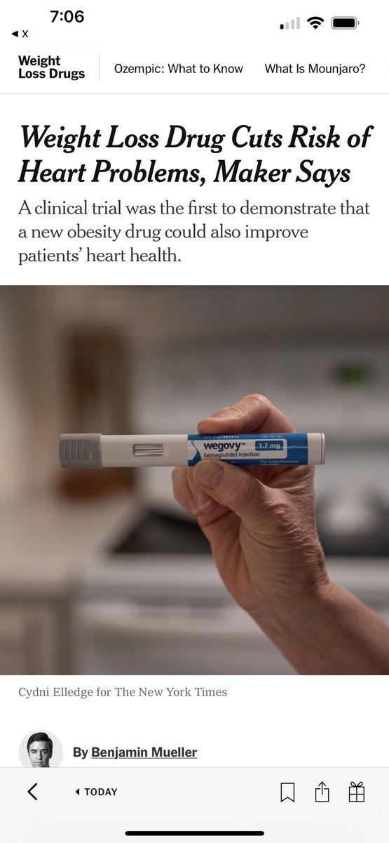 We haven’t yet seen the actual data but a 20% reduction of cardiovascular events in a 17, 500 participant randomized trial of a GLP-1 anti-obesity drug is a big deal and likely will change the reimbursement landscape (and further promote uptake)