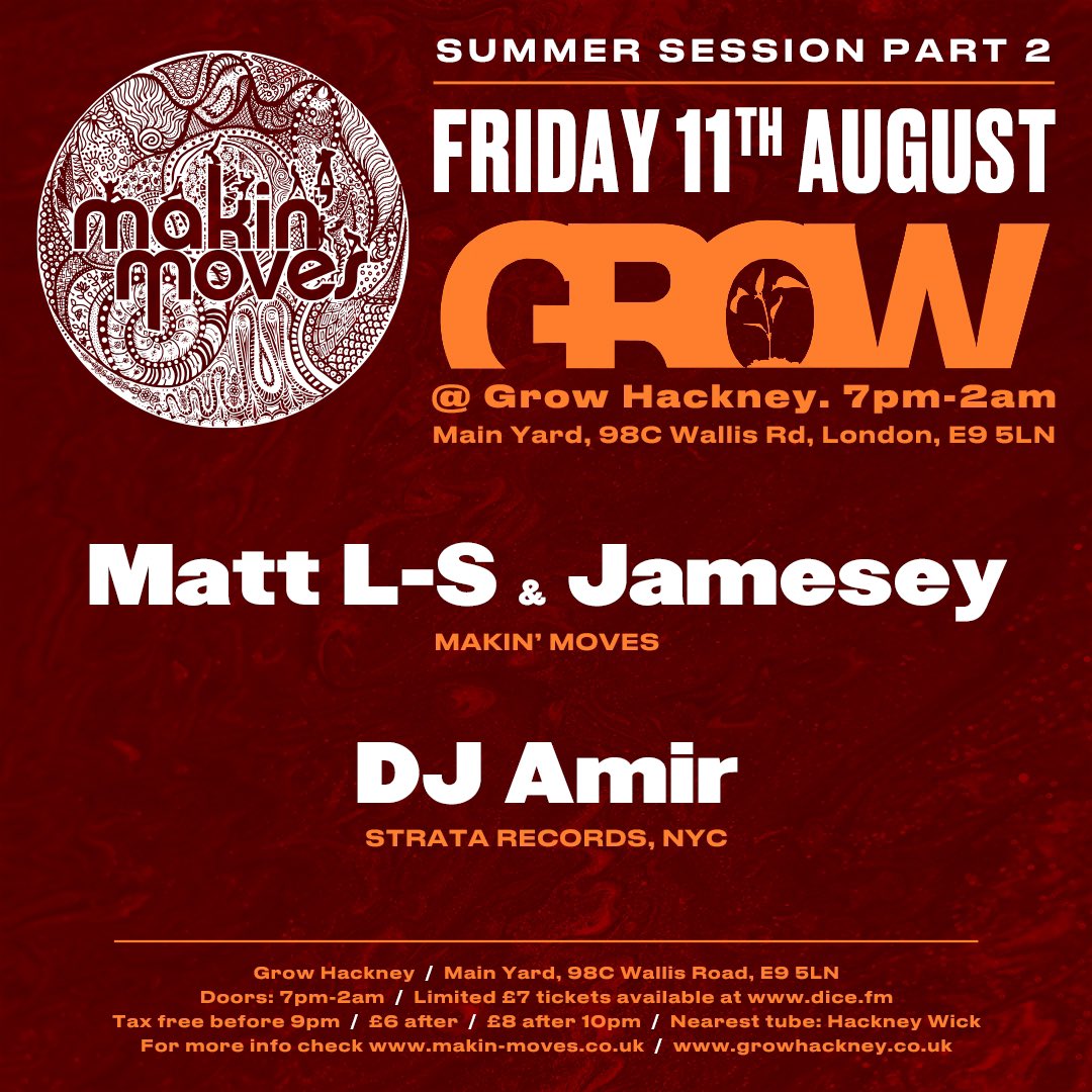 djamir70's tweet photo. Two days to go, and I’ll be back @GrowHackney with the @MakinMovesUK crew!
Apparently, the weather is supposed to be nice in London, and if so, we’ll be spinning outside for a bit!
See you soon London!!
#djamir #growhackney #makinmovesuk #london https://t.co/Zo1aYOeyT6