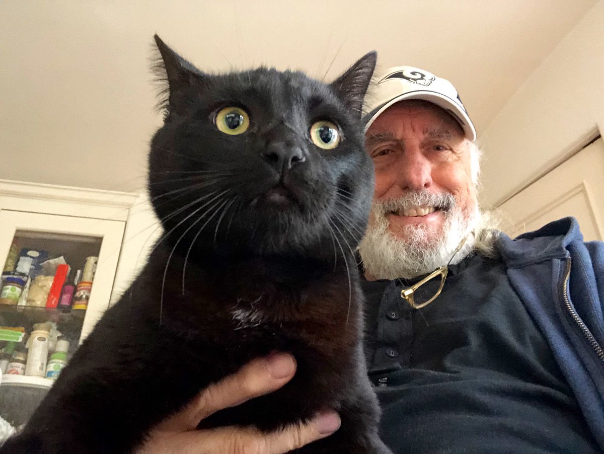 horror4kids's tweet photo. One of the most adorable things on Twitter is Michael Myers actor Nick Castle &amp; his adopted cat Michael Meowers https://t.co/9O79rSrmrK