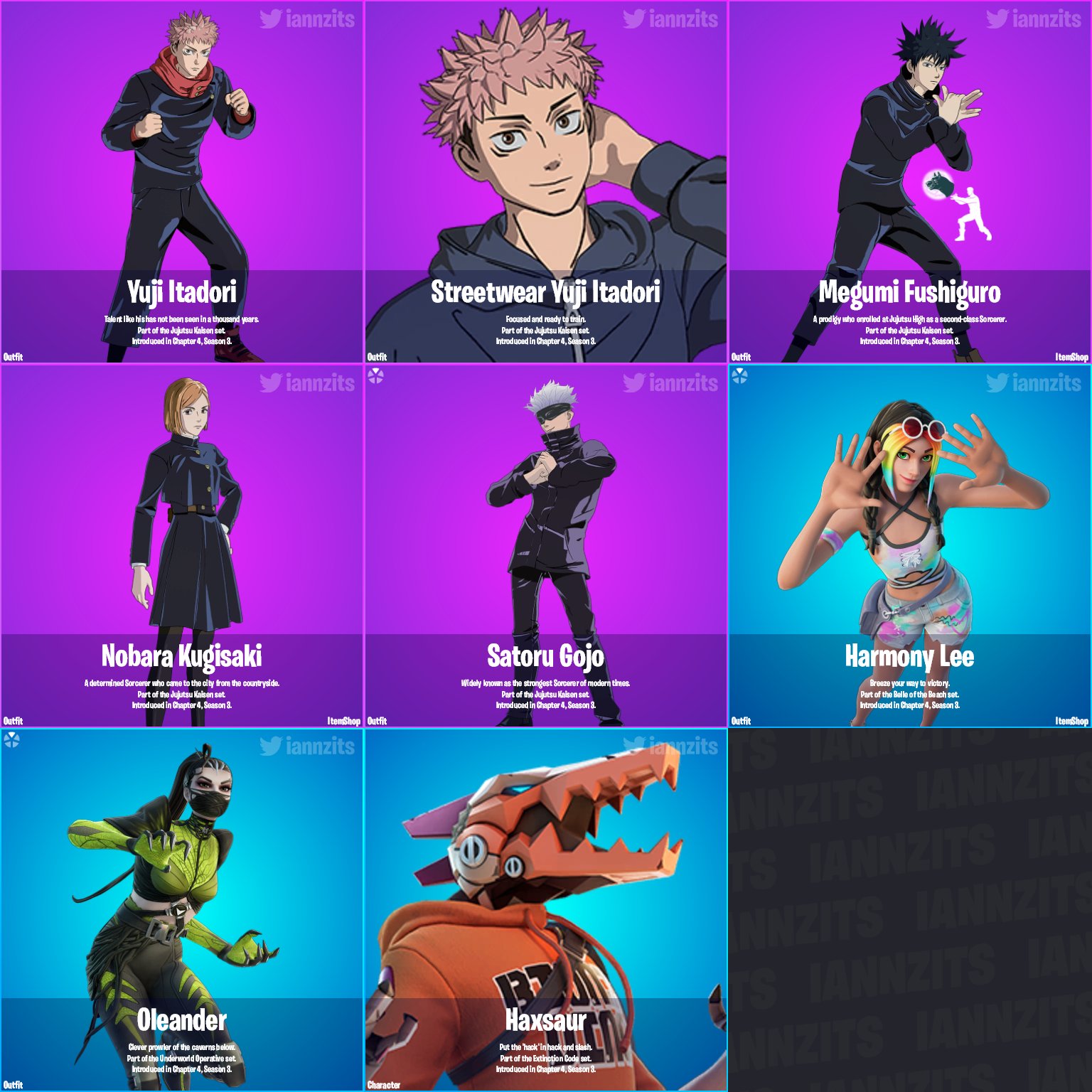 iannzits on X: Novas skins adicionadas na v18.10 do Fortnite