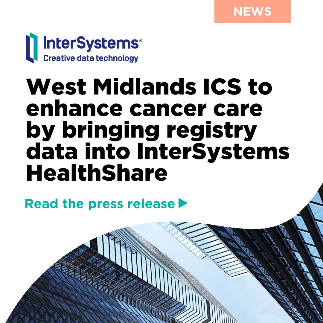 Great news! 👏 West Midlands ICS has started integrating cancer registry #data into our <a href="/InterSystems/">InterSystems</a> HealthShare #dataplatform to provide timely cancer care for patients in the area.

Learn more from our press release: 

intersystems.com/uk/news/west-m…