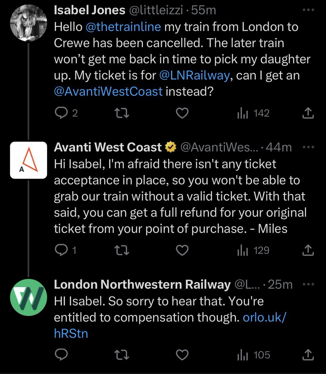 SimonZev's tweet photo. This is one of the worst aspects of our railway. 

Our job is to get people &amp; things where they need to be. 

This lady can’t get to her daughter thru no fault of her own &amp; we punish her??

This is NOT the way to run a railway https://t.co/UZ0HLiRU03