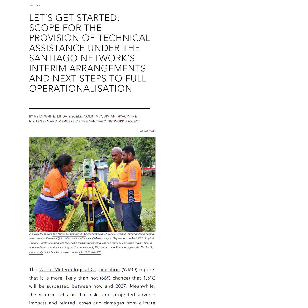 LossandDamage's tweet photo. 1/25.📰NEW BLOG: Explores the scope for the provision of technical assistance under the #SantiagoNetwork for #LossAndDamage's (SNLD) interim arrangements and next steps to the full operationalisation of the SNLD.

🔗Read it here: https://t.co/OtFOwha7BA https://t.co/zfJorSi3v2